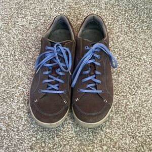 Ahnu Brown and Blue Sneakers with Suede Upper